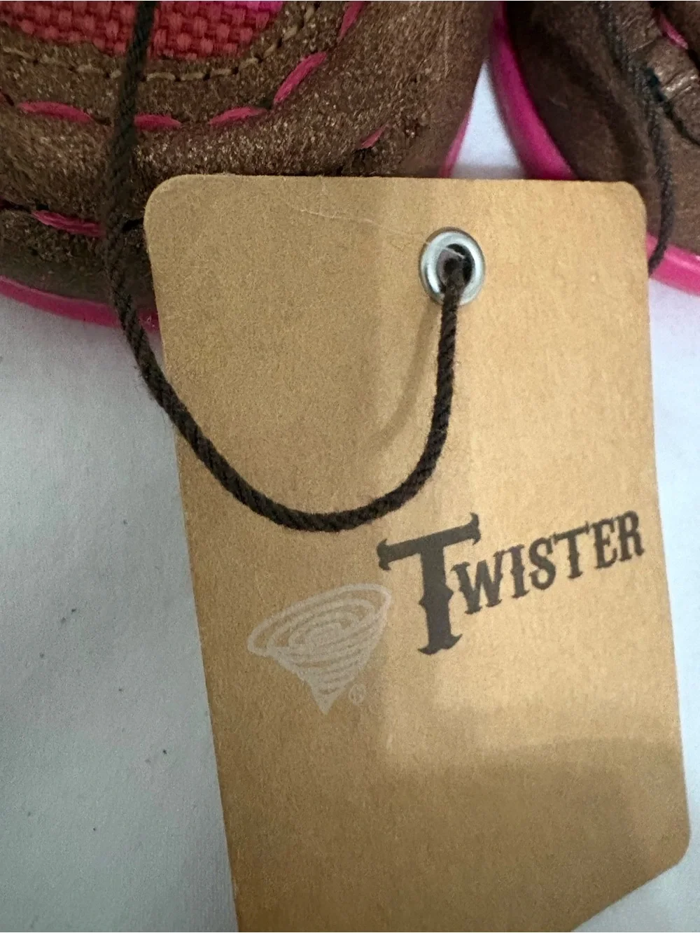 Twister Brown Moccasins with Pink and Teal Accents